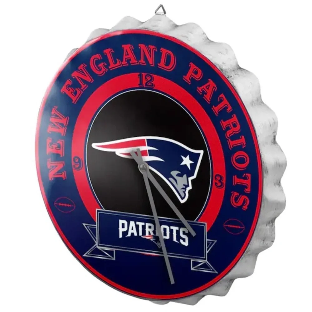 NWT NFL New England Patriots Wall Clock Bottle Cap!